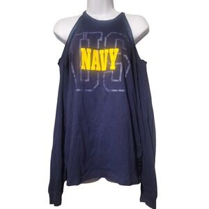 PINK Victorias secret w/ 5th & Ocean U.S. Navy Sz Med Long Sleeve Tee Cotton